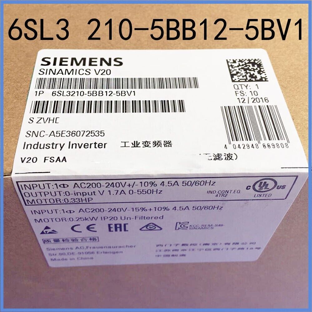6SL3210-5BB12-5BV1 New Sealed Siemens Industry Inverter 6SL3210-5BB12-5BV1 IPCS