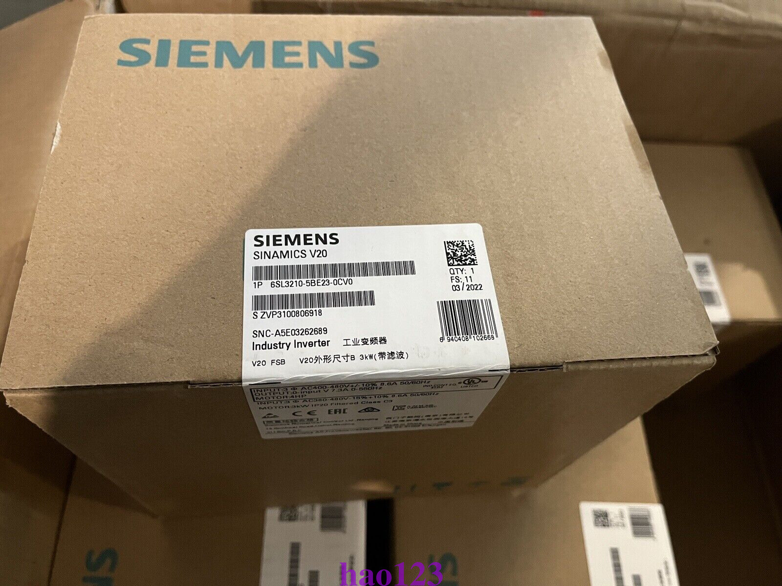 Siemens New Industry Inverter 6SL3210-5BE23-0CV0 1