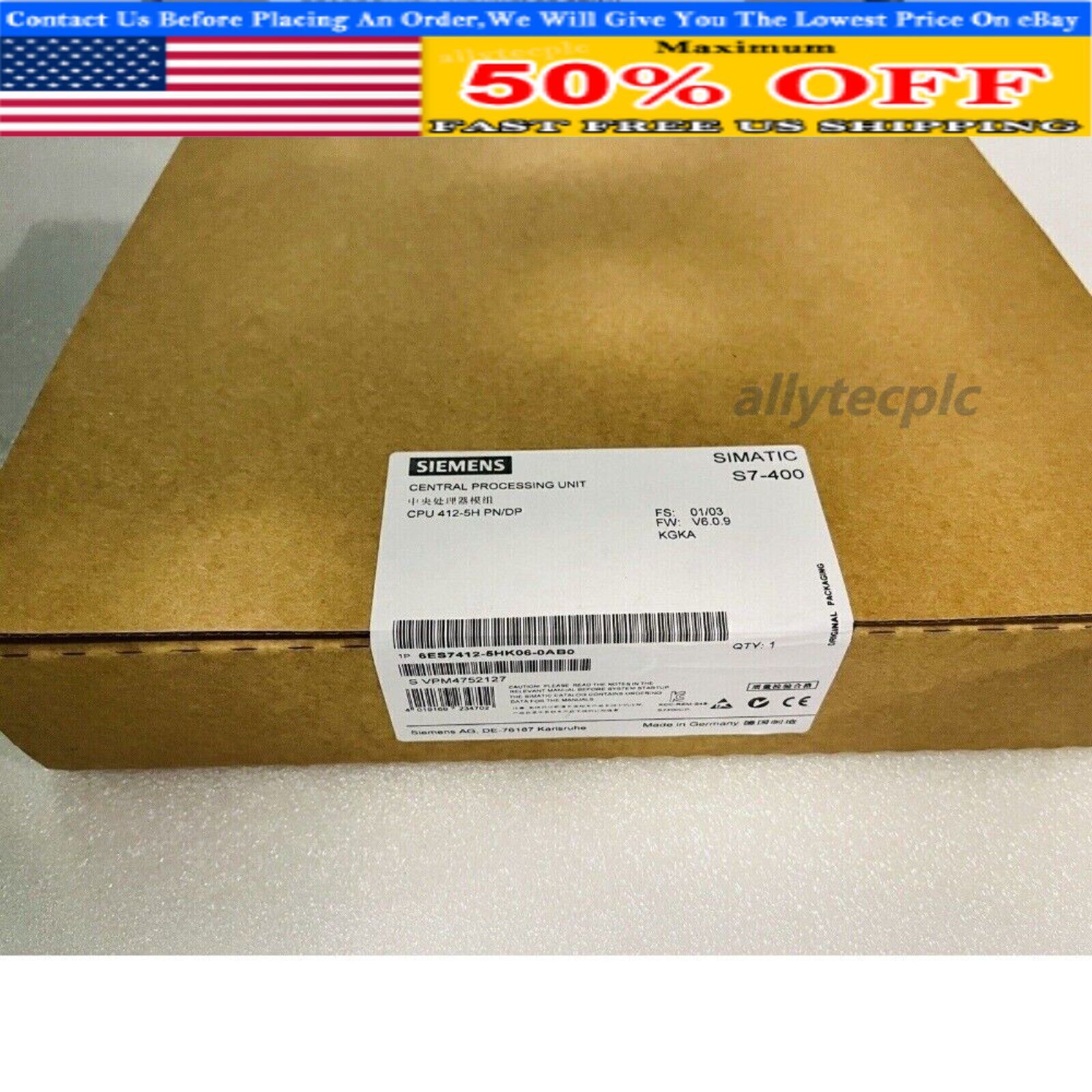 New Siemens 6ES7 412-5HK06-0AB0 6ES7412-5HK06-0AB0 SIMATIC S7-400H CPU 412-5H