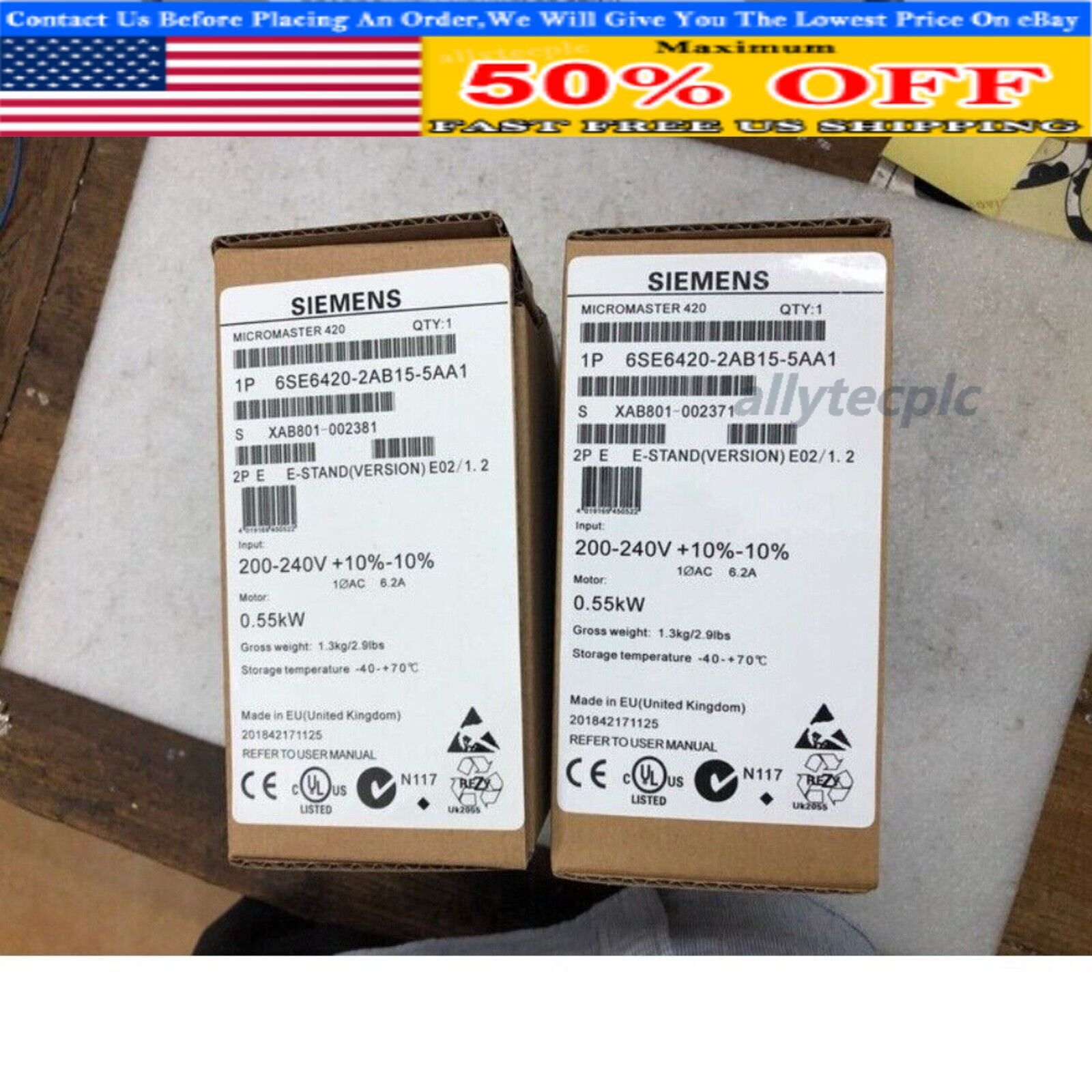 New Siemens 6SE6 420-2AB15-5AA1 6SE6420-2AB15-5AA1 MICROMASTER420 without filter