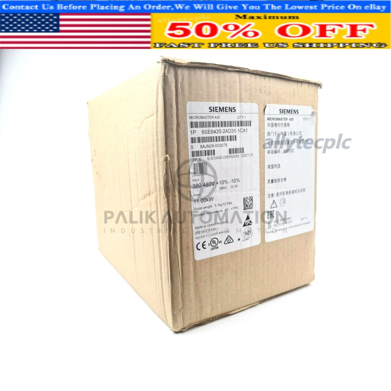 New Siemens 6SE6 420-2AD31-1CA1 6SE6420-2AD31-1CA1 MICROMASTER 420 with Filter