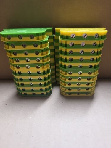 Lot of 20 Siemens 8WA1 011-1PG00 Ground Terminal Block, DIN Rail Mount