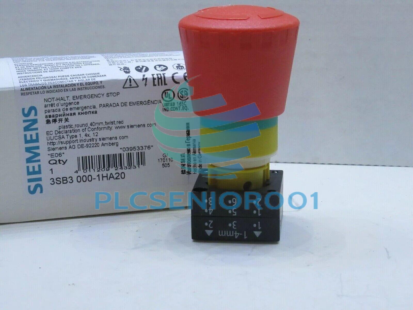 ONE  SIEMENS 3SB3000-1HA20 Emergency Stop Switch  NEW
