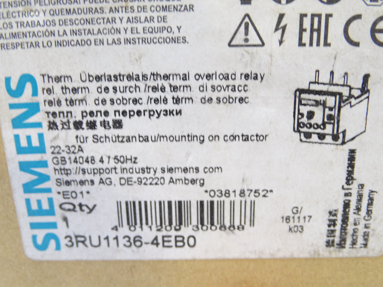 SIEMENS 3RU1136-4EB0 RELAY