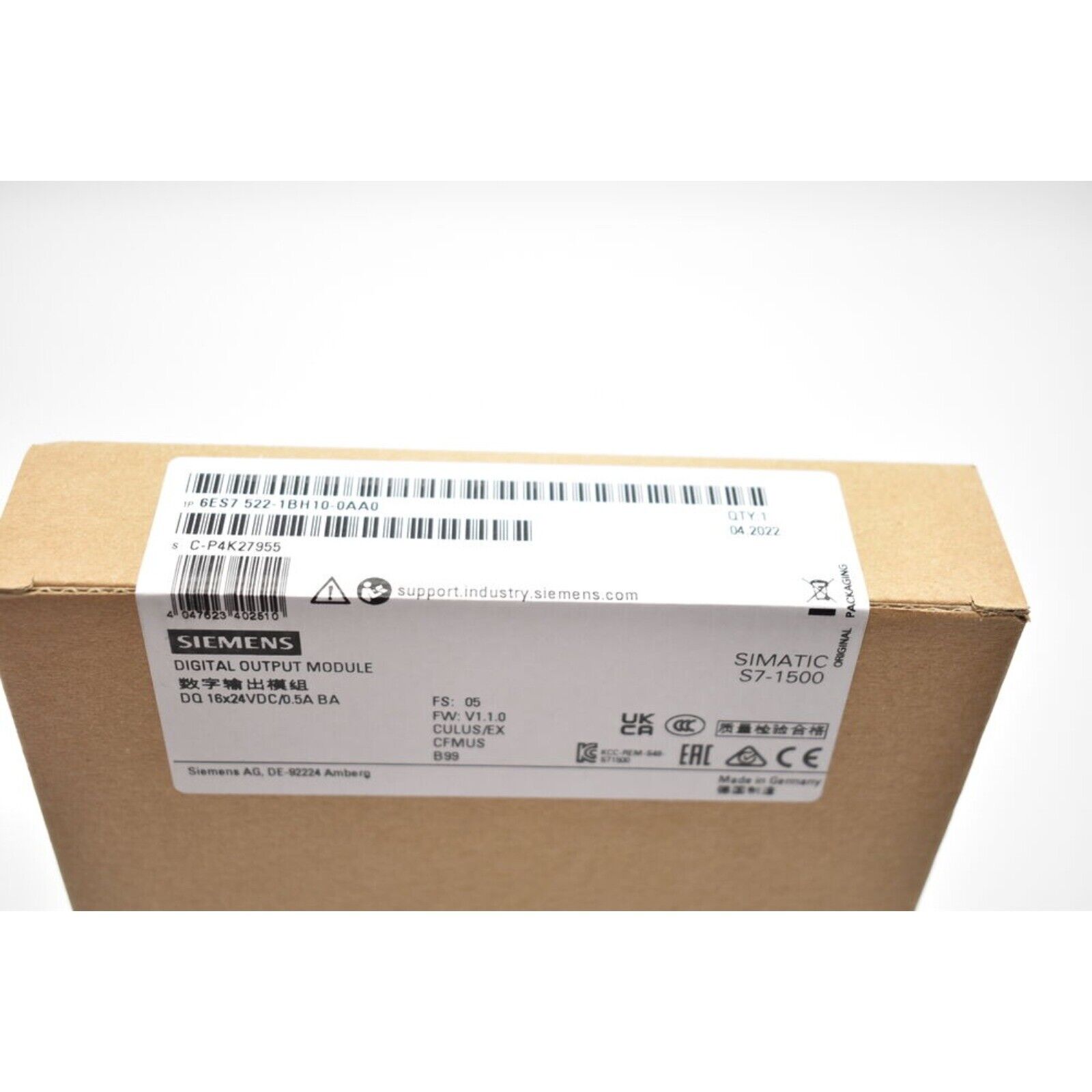 New Siemens S7-1500 digital output module 6ES7522-1BH10-0AA0 6ES7 522-1BH10-0AA0