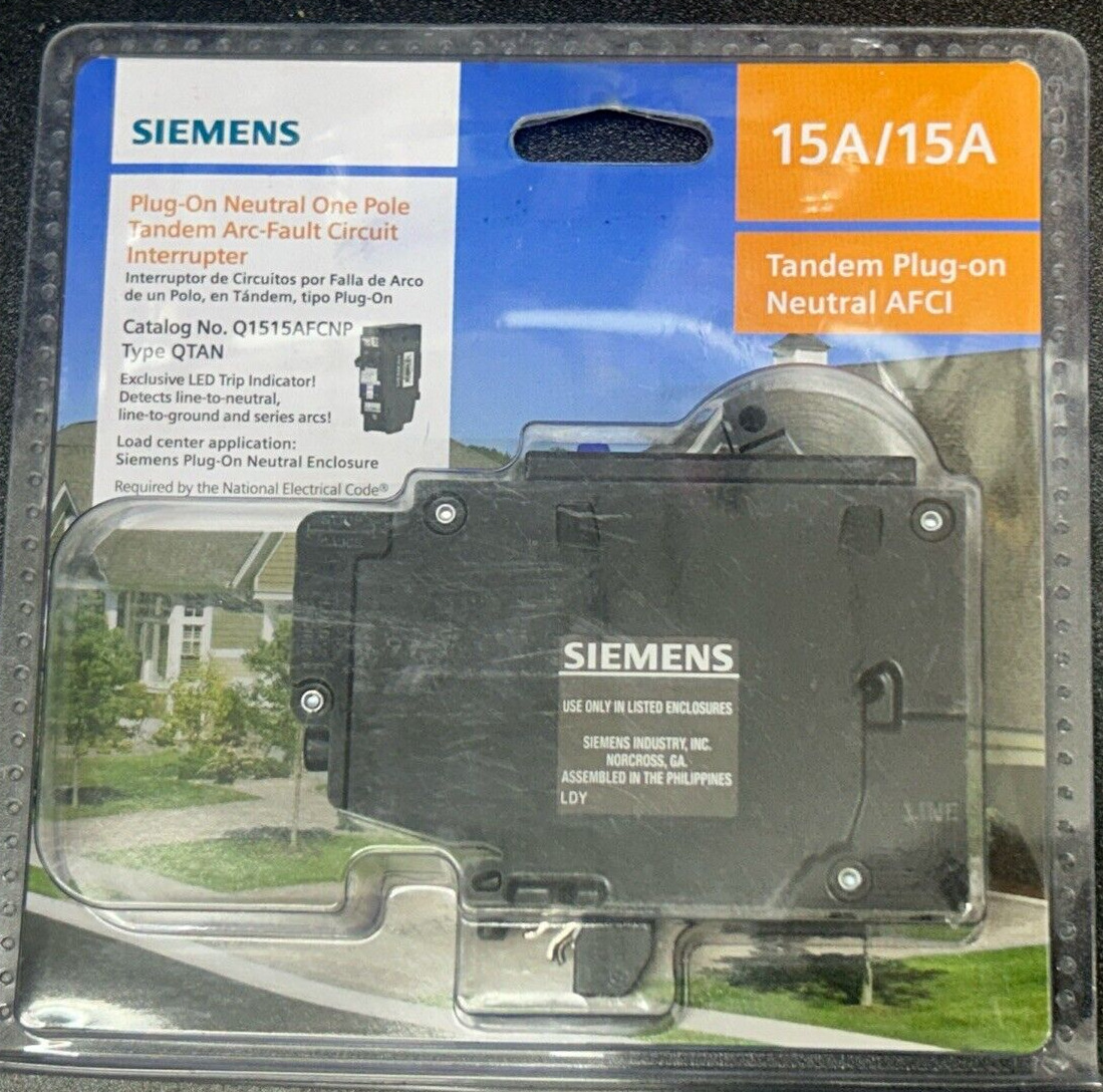 Siemens Plug on Neutral - One Pole Tamdem AFCI - Q1515AFCNP