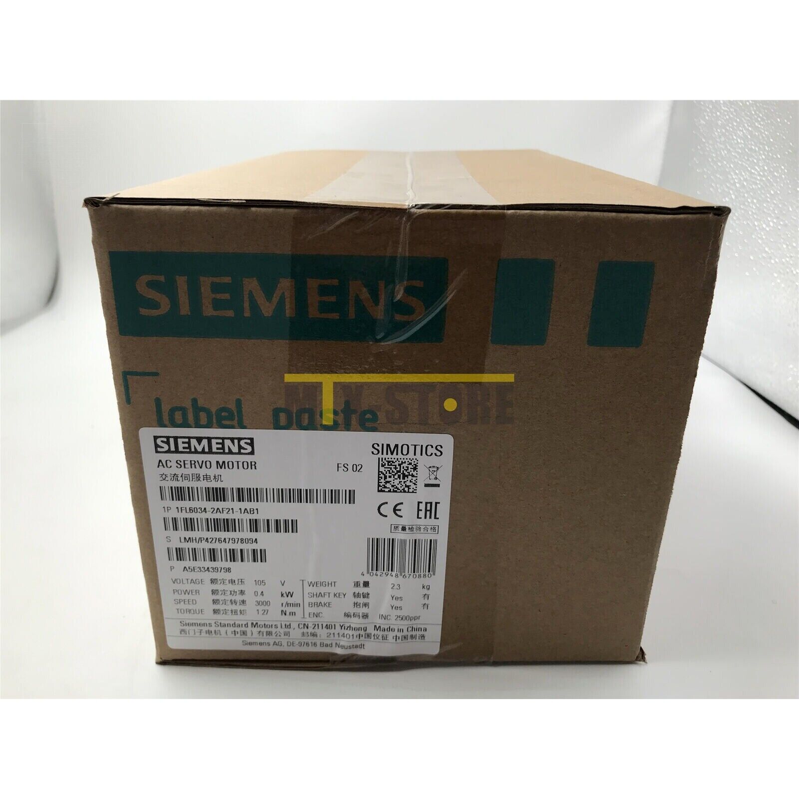 New Siemens 1FL6 034-2AF21-1AB1 1FL6034-2AF21-1AB1 SIMOTICS S-1FL6