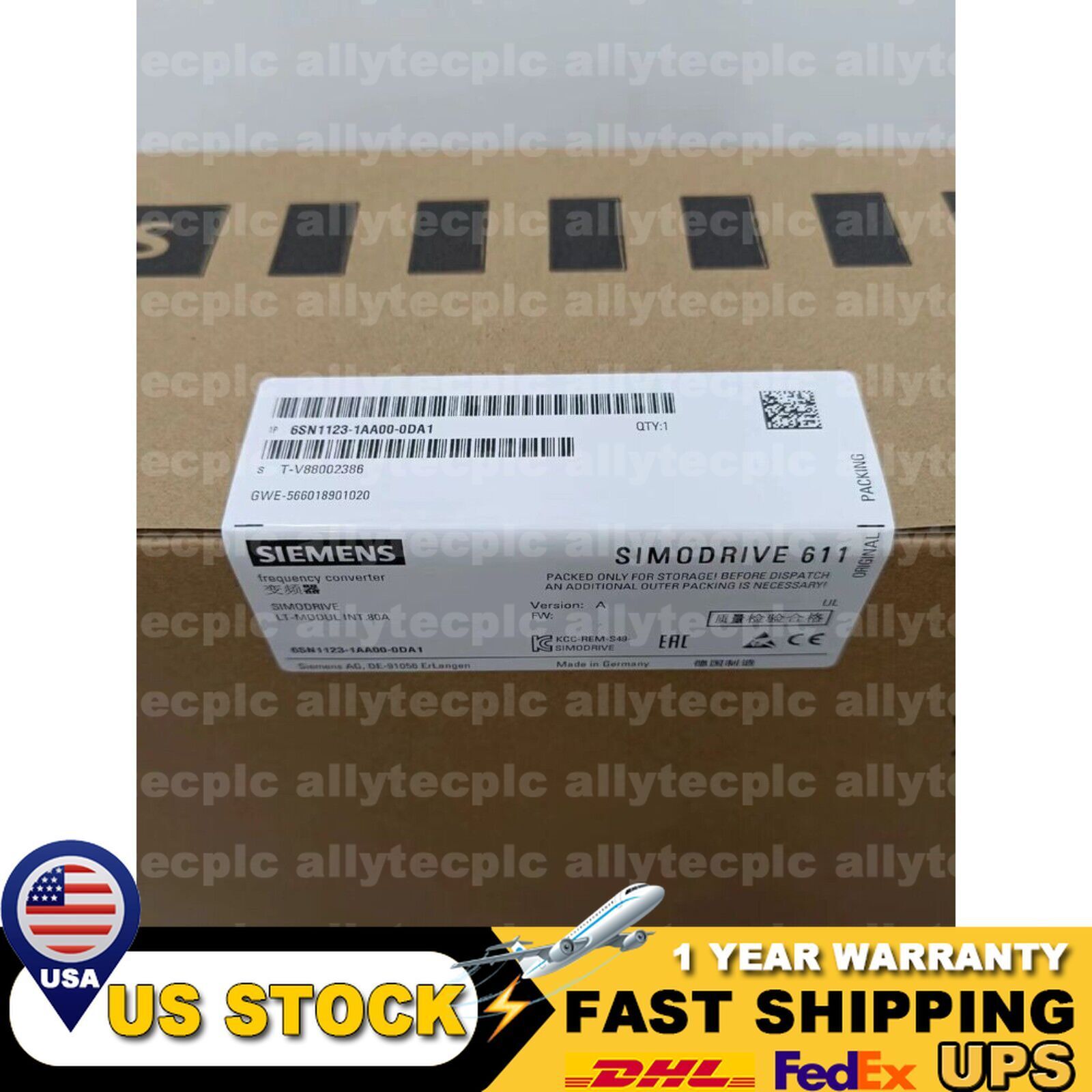 New Siemens 6SN1123-1AA00-0DA0 6SN1 123-1AA00-0DA0 1 Year Warranty Fast Shipping