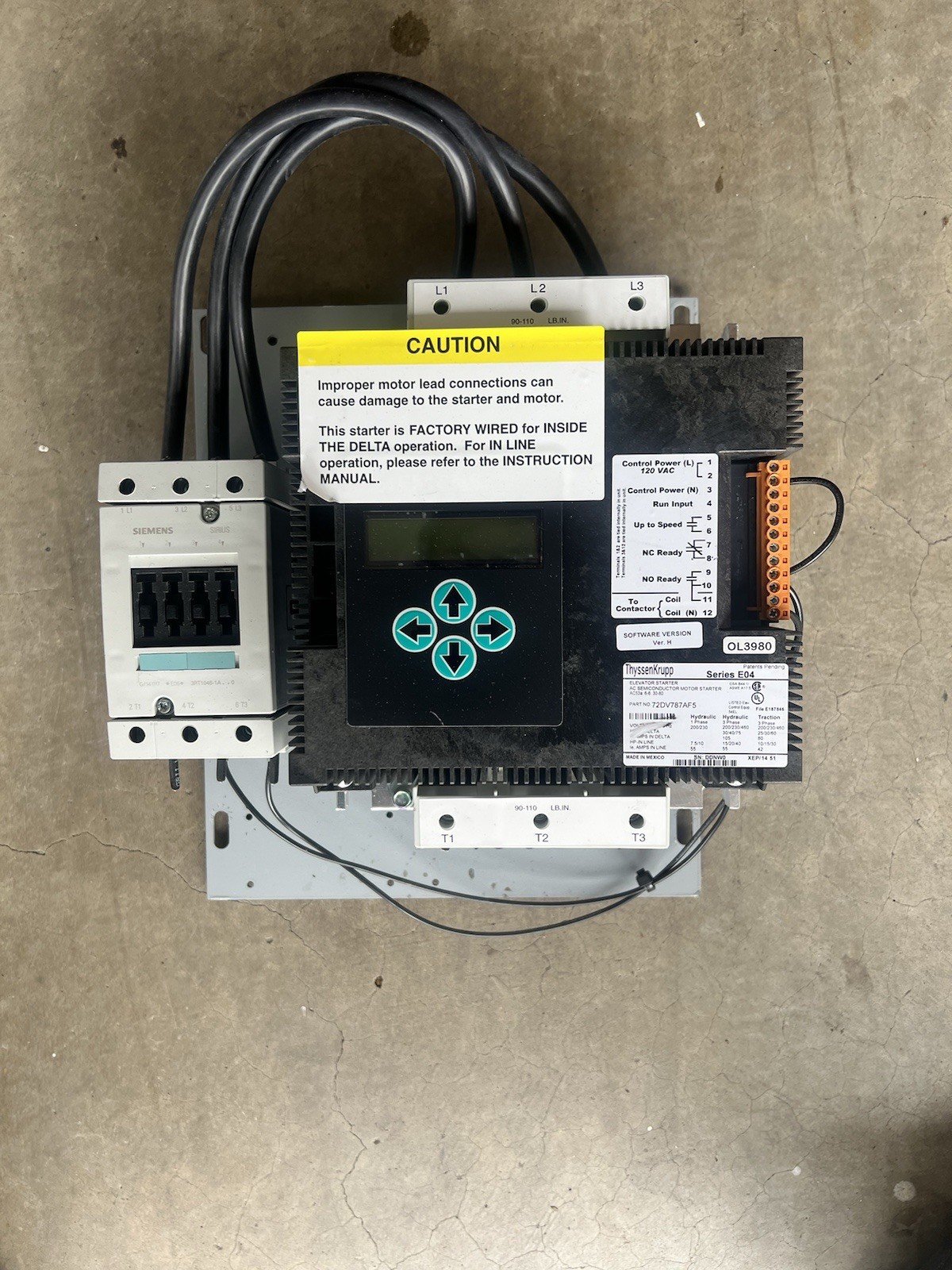 Siemens 72DV787AF5 Elevator Soft Start
