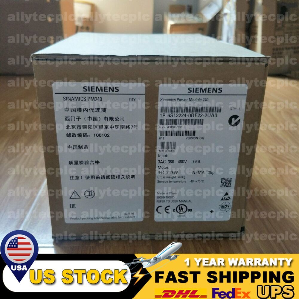 New Siemens 6SL3224-0BE22-2UA0 6SL3 224-0BE22-2UA0 1 Year Warranty Fast Shipping