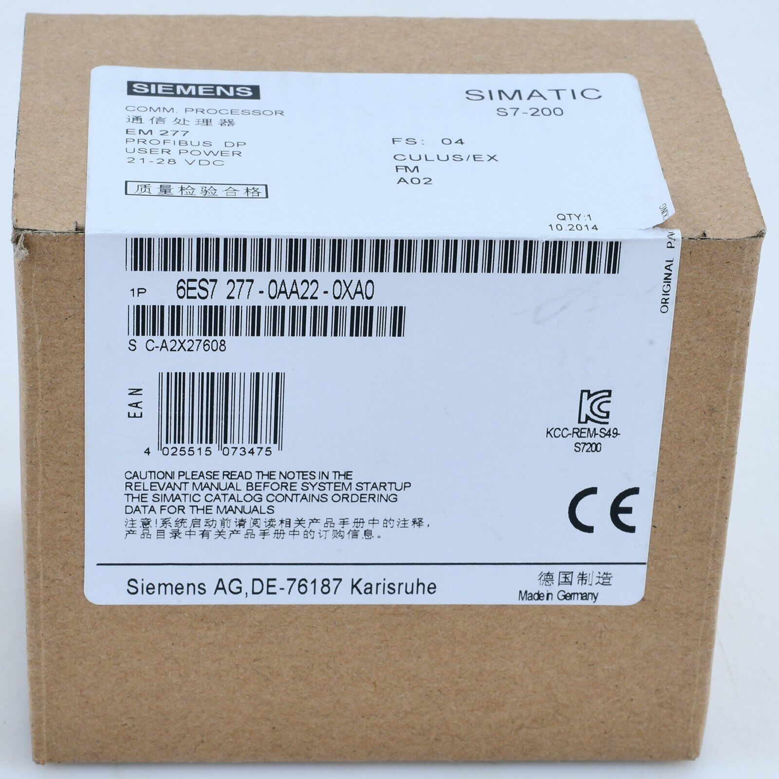 SIEMENS 6ES7 277-0AA22-0XA0 EM 277 SIMATIC S7-200 PROFIBUS SLAVE PLC MODULE NEW