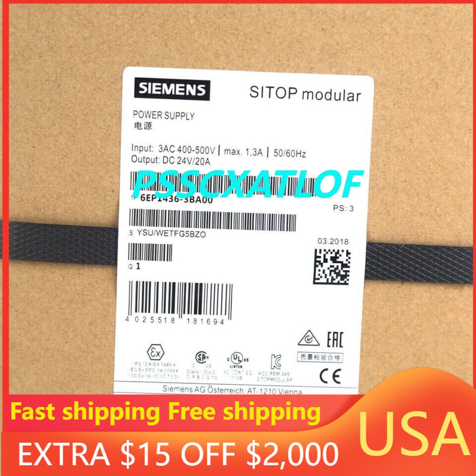 6EP14363BA00 New Siemens 6EP1436-3BA00 Sitop Modular Power Supply