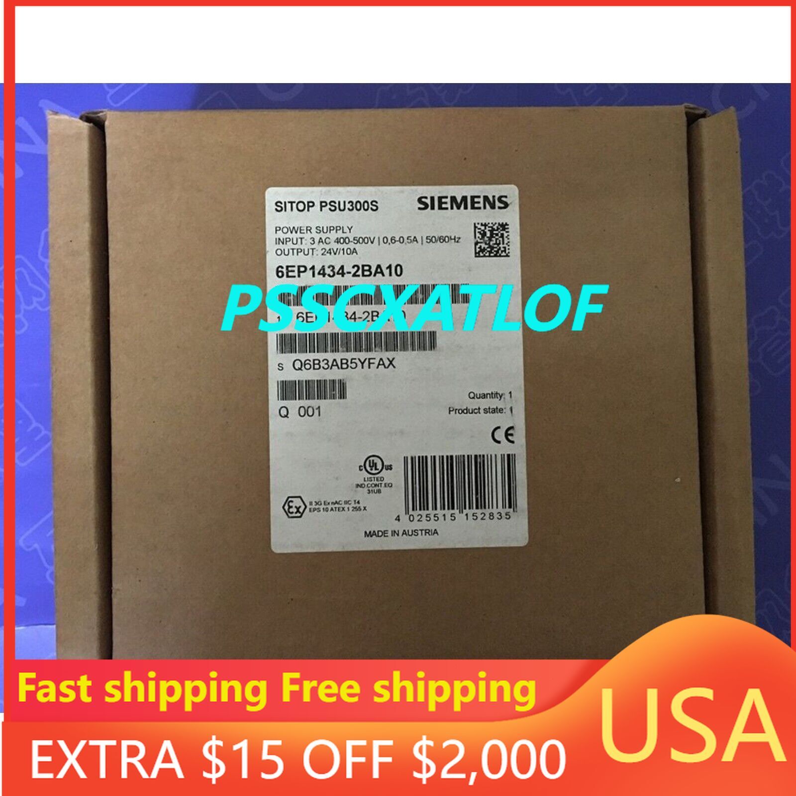 1PC New Siemens 6EP 1434-2BA10 6EP1434-2BA10 In Box Expedited Shipping