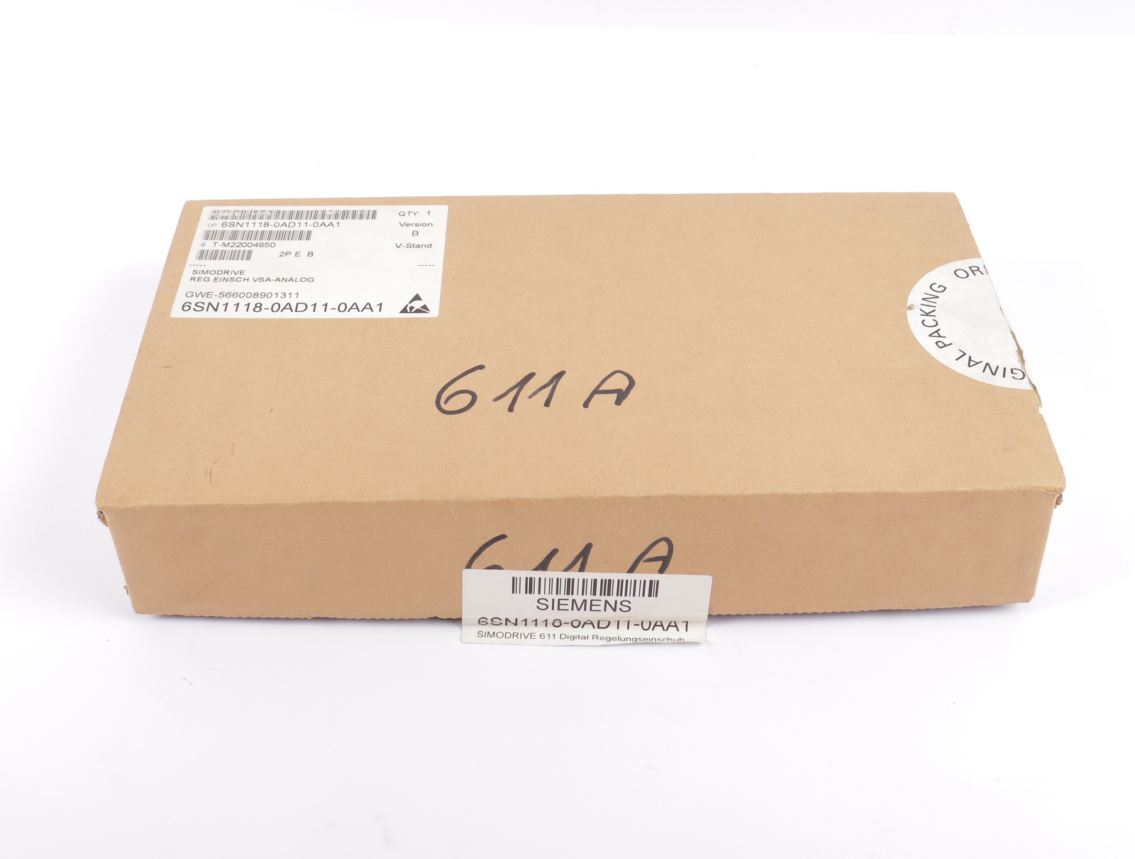 Siemens SIMODRIVE 611-A control slot 1-axis 6SN1118-0AD11-0AA1 vers.B