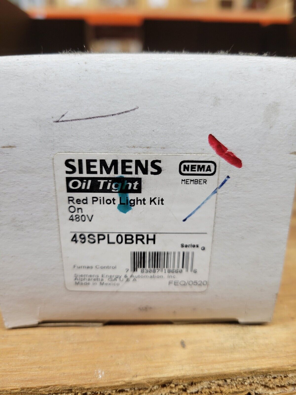 SIEMENS 49SPL0BRH 480V RED ON PILOT LIGHT KIT BRAND NEW IN ORIGINAL BOX
