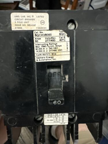 United Laboratories/Siemens Energy Circuit Break  BQCH38060