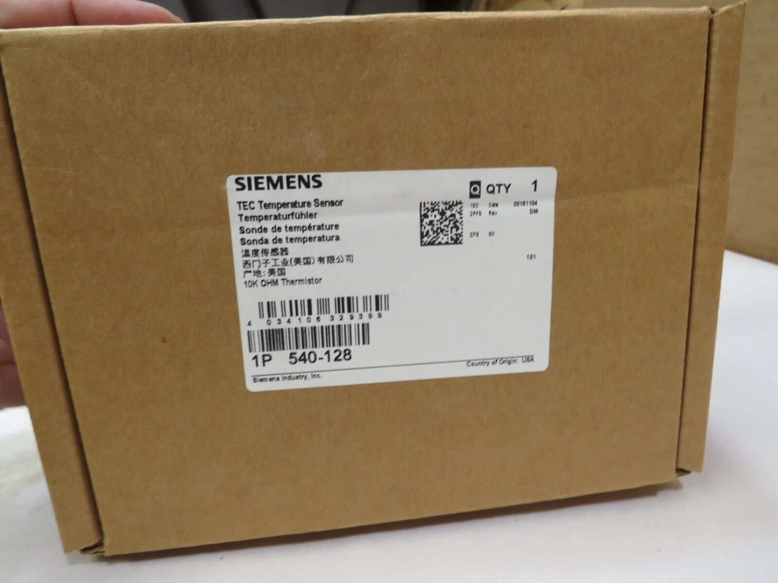 Siemens 540-128 10K OHM Thermistor TEC Duct Temperature Sensor New Open Box