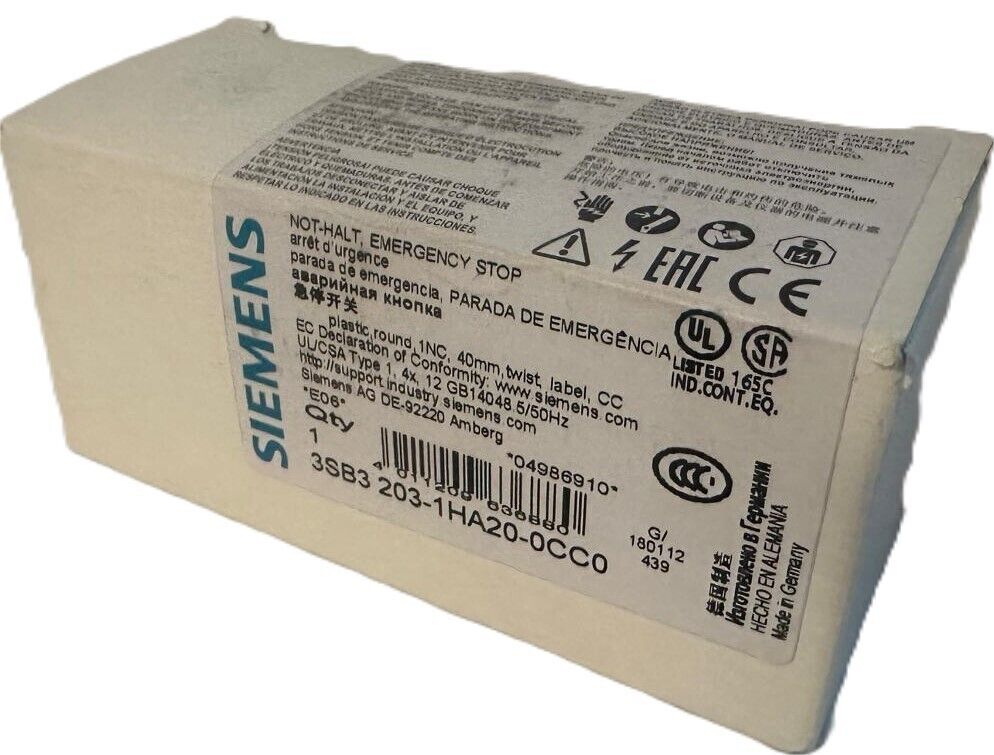 SIEMENS 3SB3203-1HA20-0CC0, Not-Halt-Pilzdrucktaster