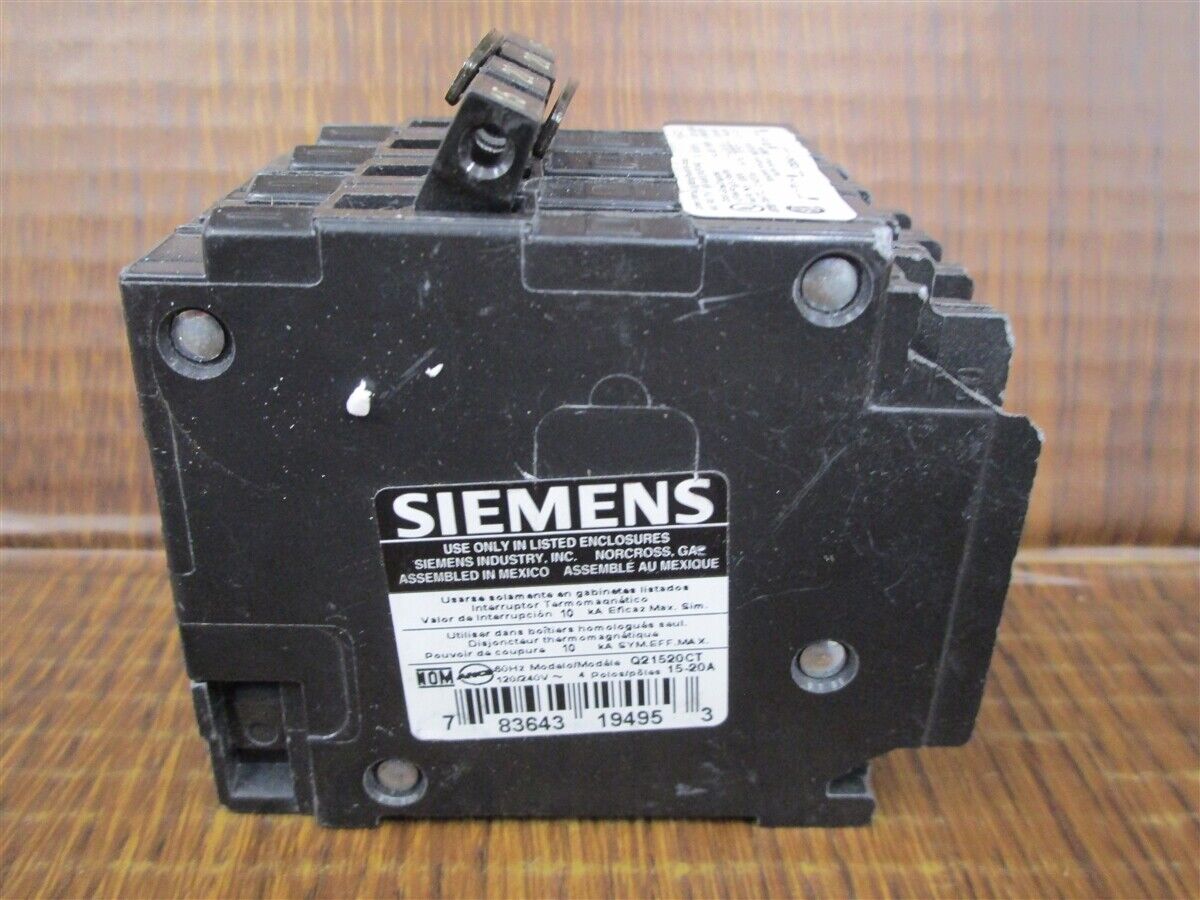 SIEMENS Q21520CT 2x 15a 120v 1x 20a 240v Circuit Breaker NEW 