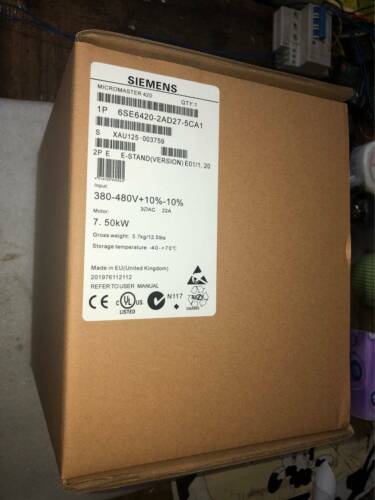 ONE Siemens 6SE6 420-2AD27-5CA1 7.5KW 380V New 6SE6420-2AD27-5CA1
