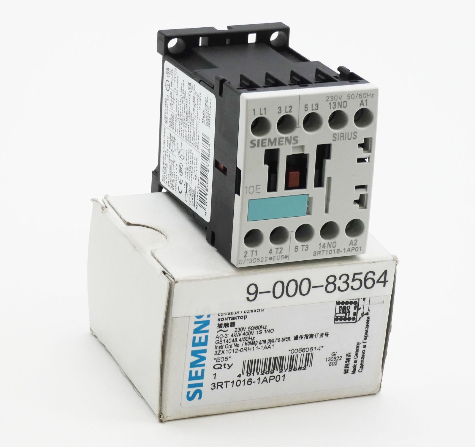 Siemens SIRIUS 3RT1016-1AP01 3RT1 016-1AP01 E:05 Power Contactor -Unused/Original Packaging-