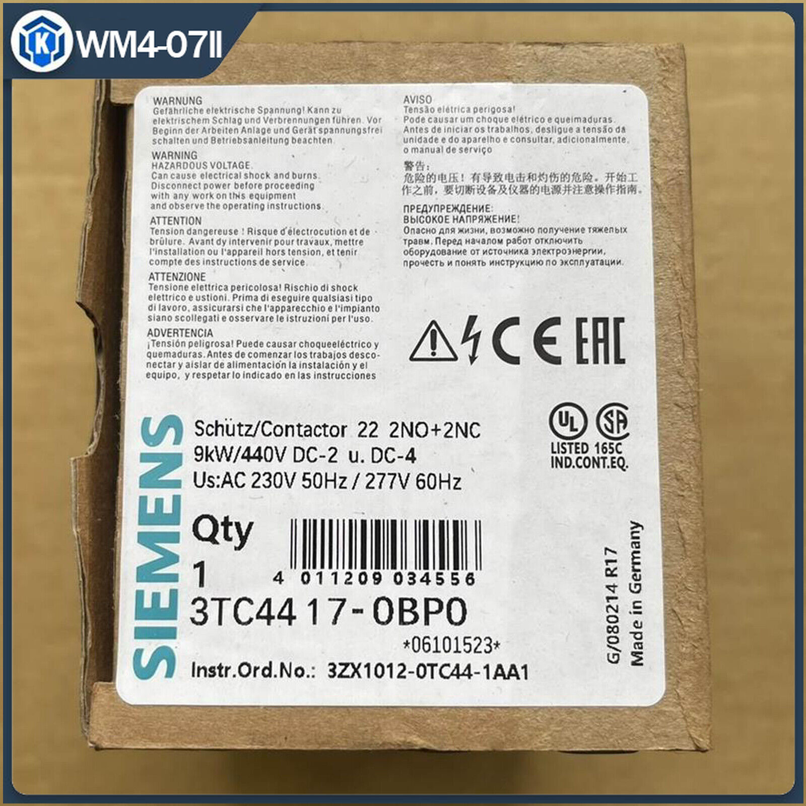 1PC New For SIEMENS Contactor 3TC4417-0BP0 fast ship#XR