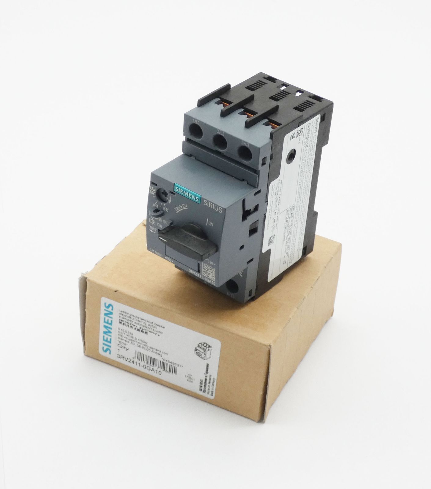 Siemens Sirius 3RV2411-0GA10 3RV2 411-0GA10 E:02 Circuit Breaker -Unused/Original Box-