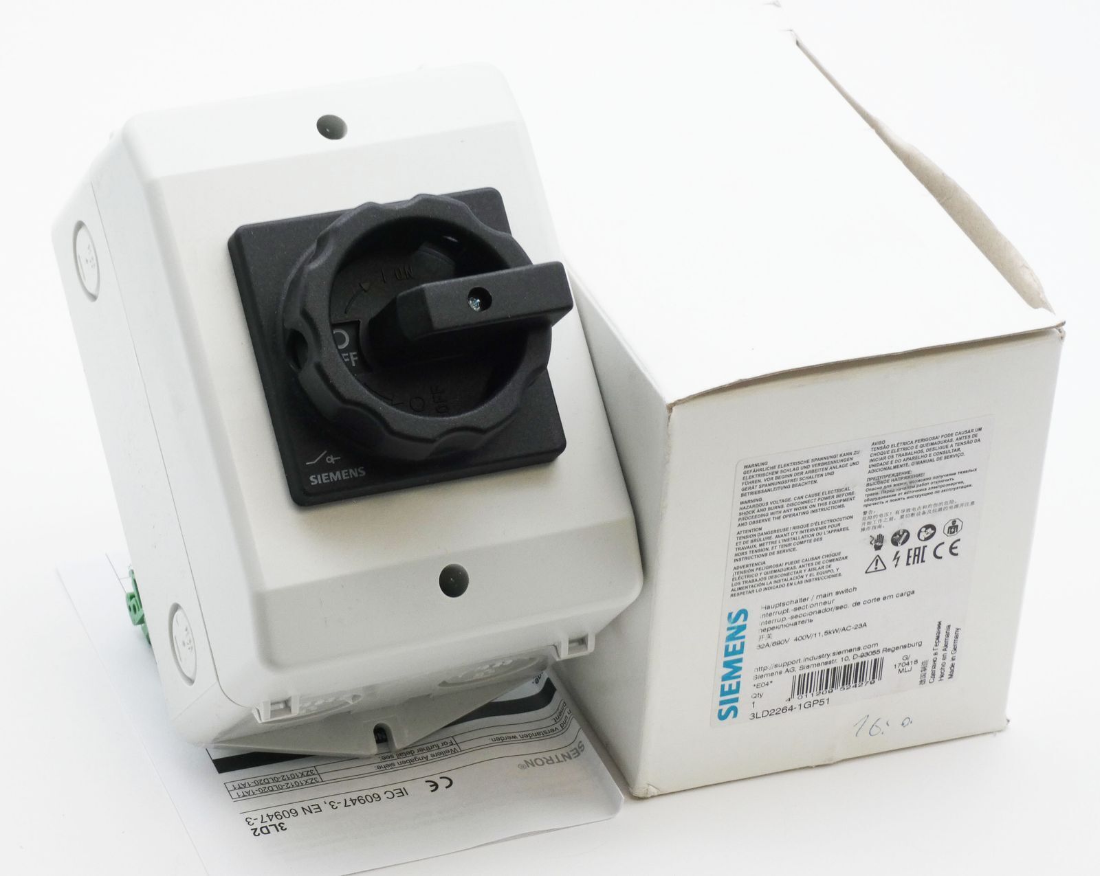 Siemens 3LD2264-1GP51 3LD2 264-1GP51 E-Stand: 04 Main Breaker -Unused/Original Packaging-