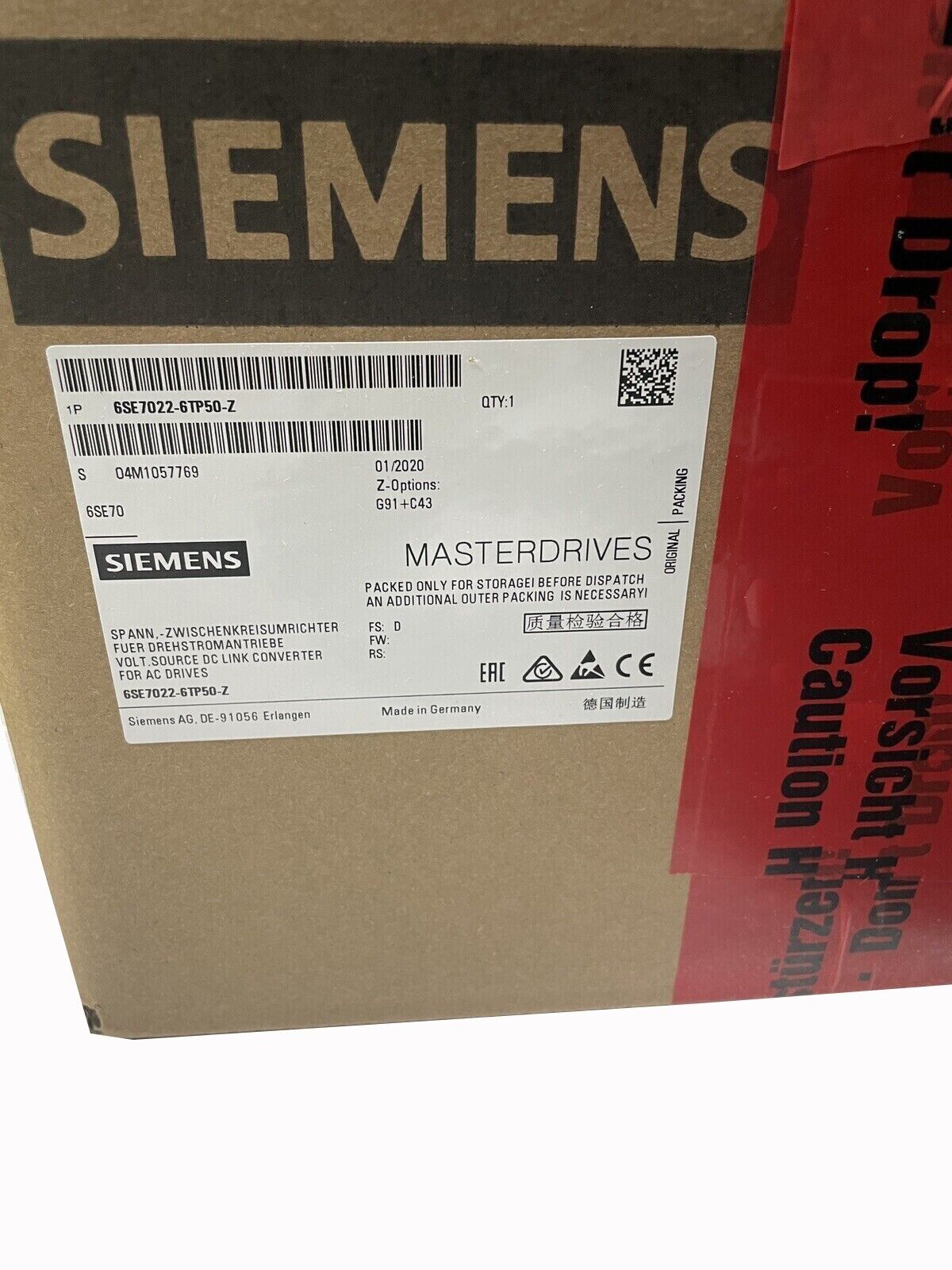 6SE7022-6TP50-Z New Sealed Siemens Frequency Converter 6SE7022-6TP50-Z