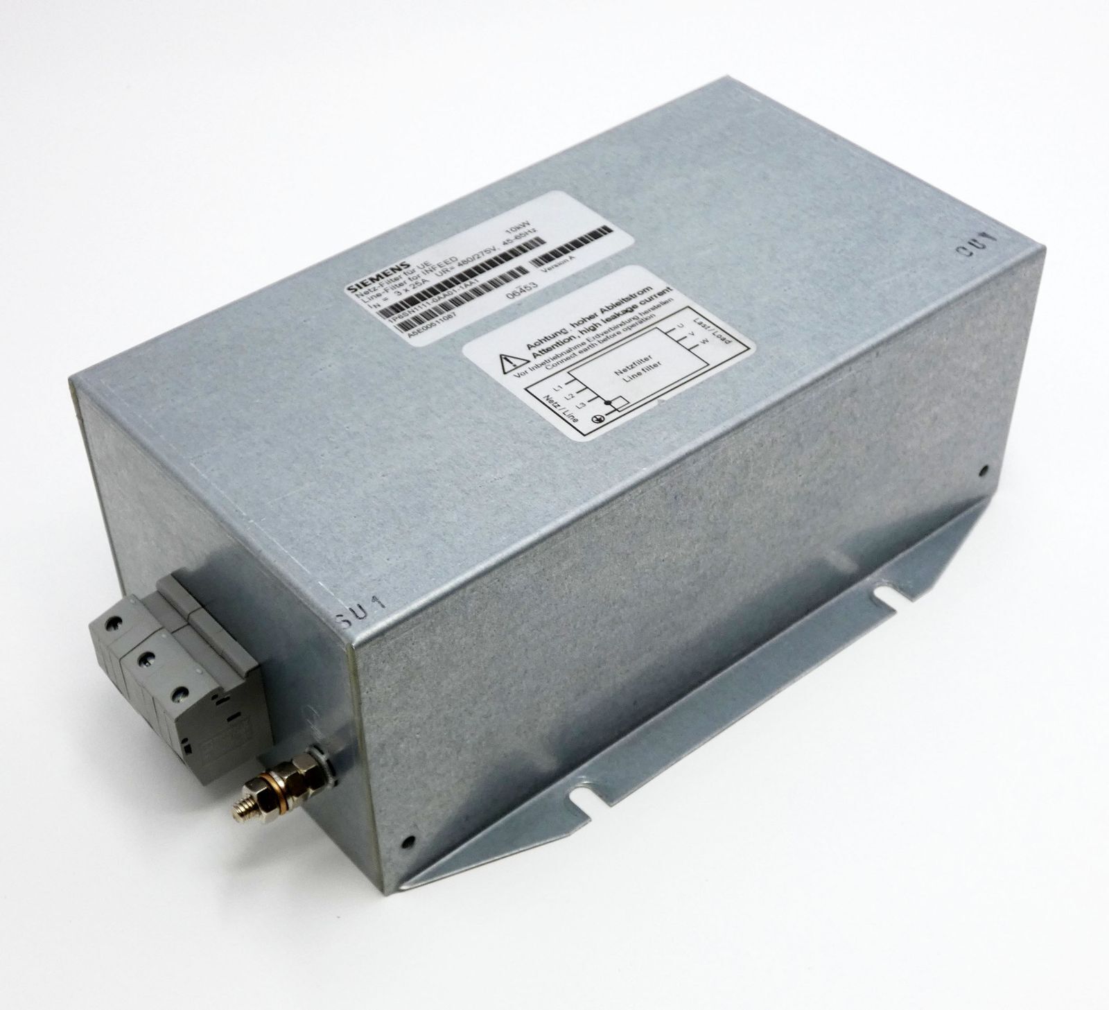 Siemens 6SN1111-0AA01-1AA1 Ver. A 10kW 3x25A mains filter for UE -used-