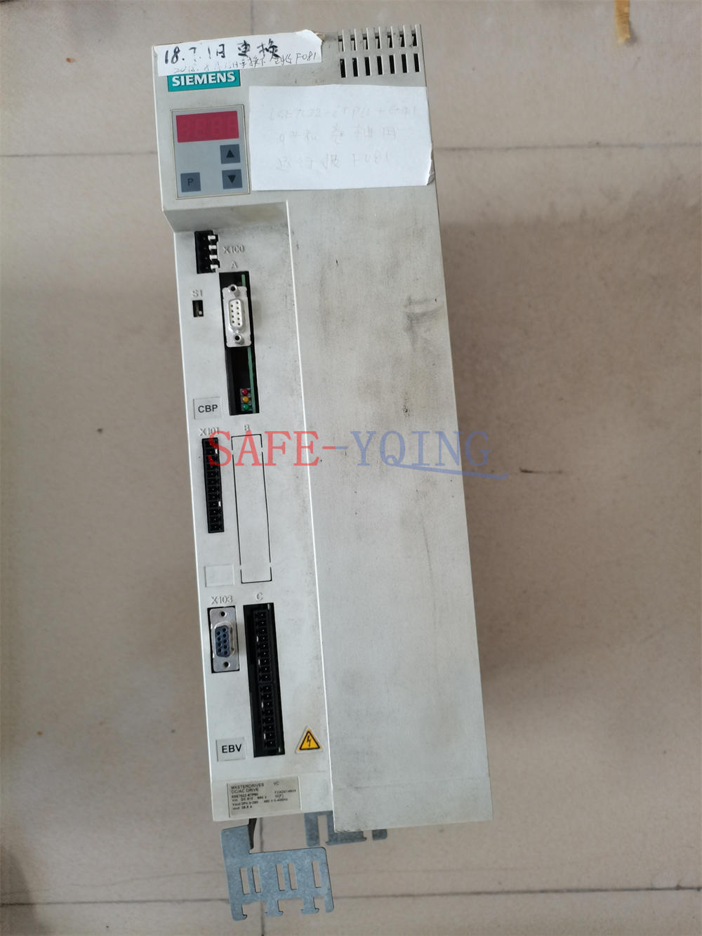 ONE USED SIEMENS Main Drive 6SE7022-6TP60-Z Z=G91