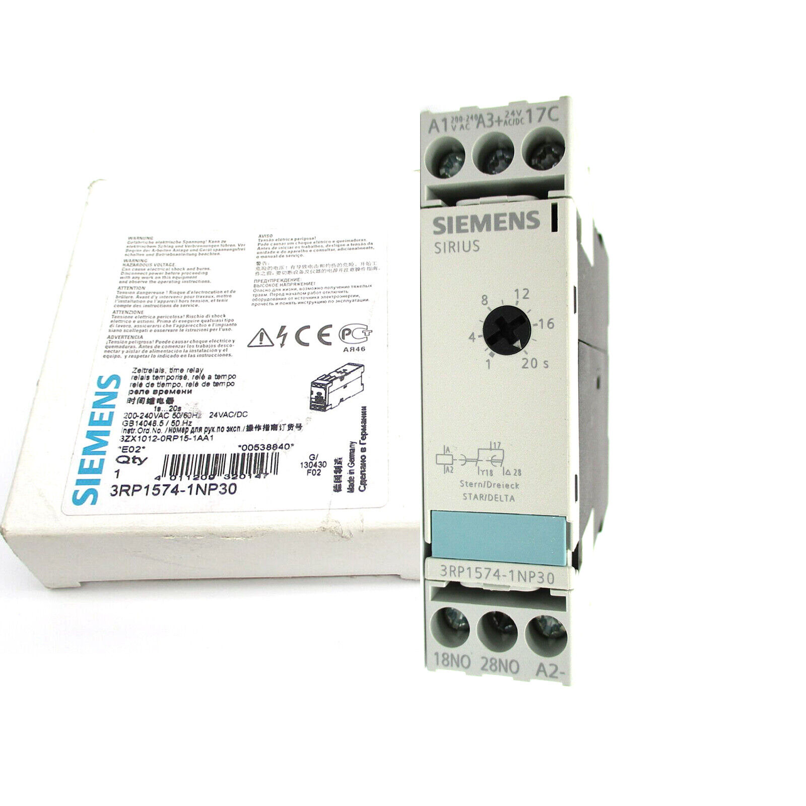 New In Box SIEMENS 3RP1574-1NP30 3RP1 574-1NP30 Time Relay