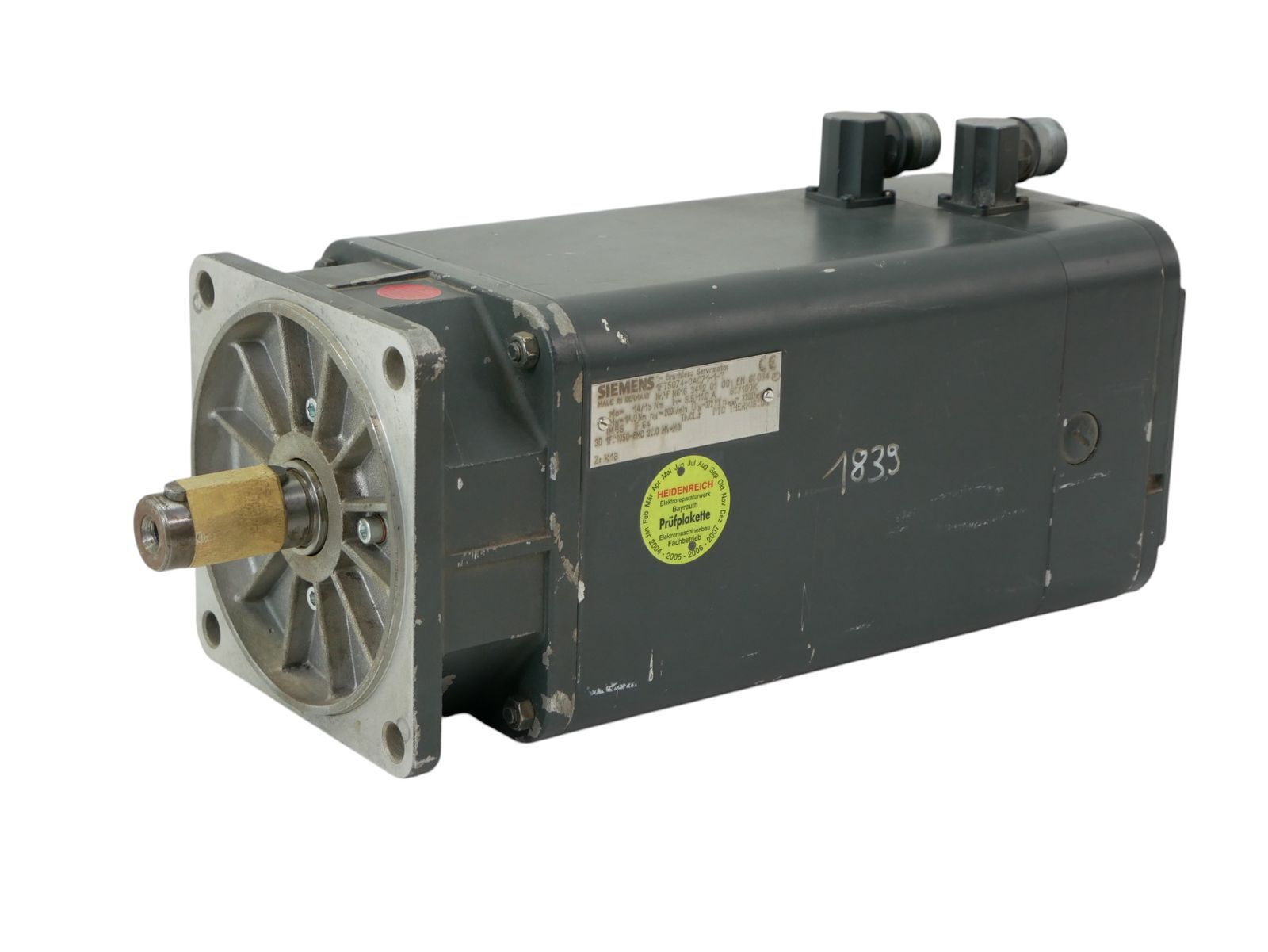 Siemens 1FT5074-0AC71-1-Z Z:K18 3~Brushless Servo Motor 372V 3200rpm -used-