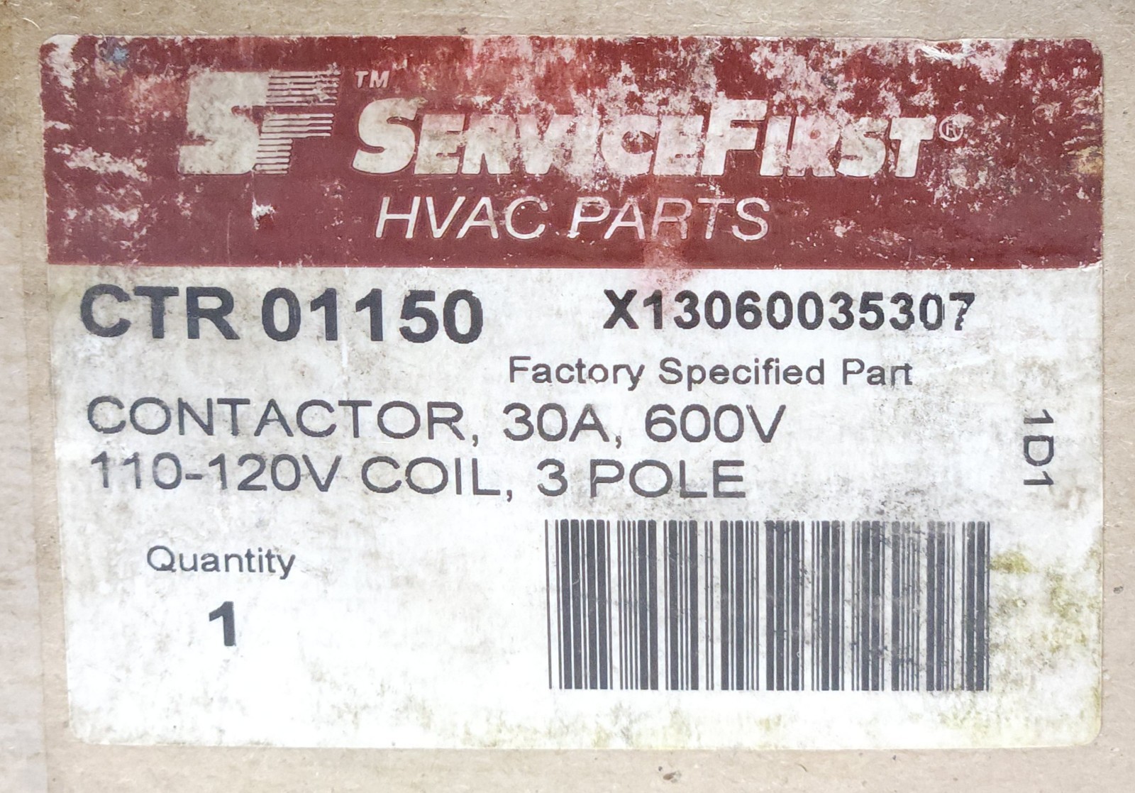 SERVICE FIRST CTR 01150 SIEMENS 42BF35AFAHX 3 Pole Definite Purpose Contactor