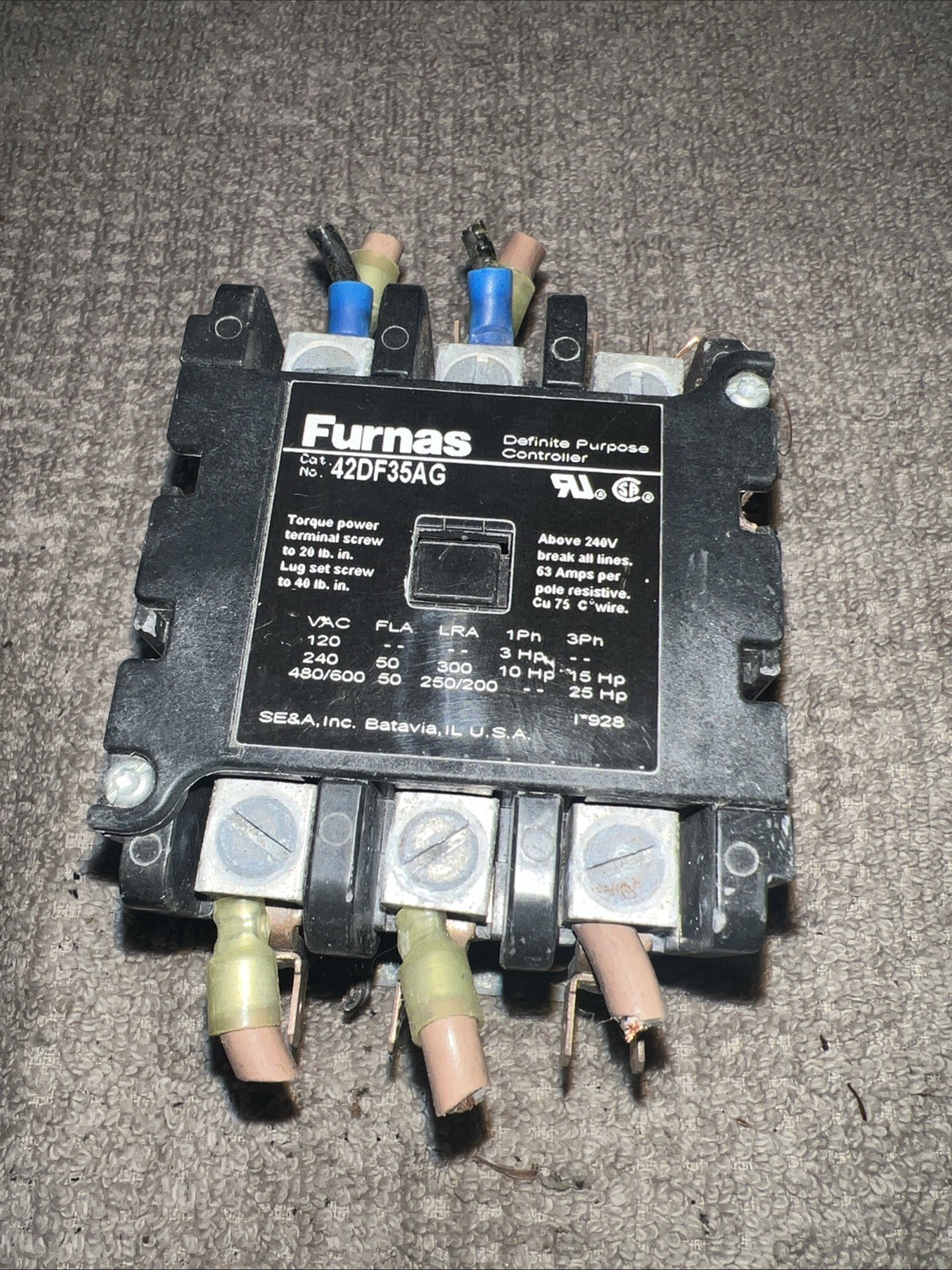 Furnas Siemens 42DF35AG Definite Purpose Controller Contactor