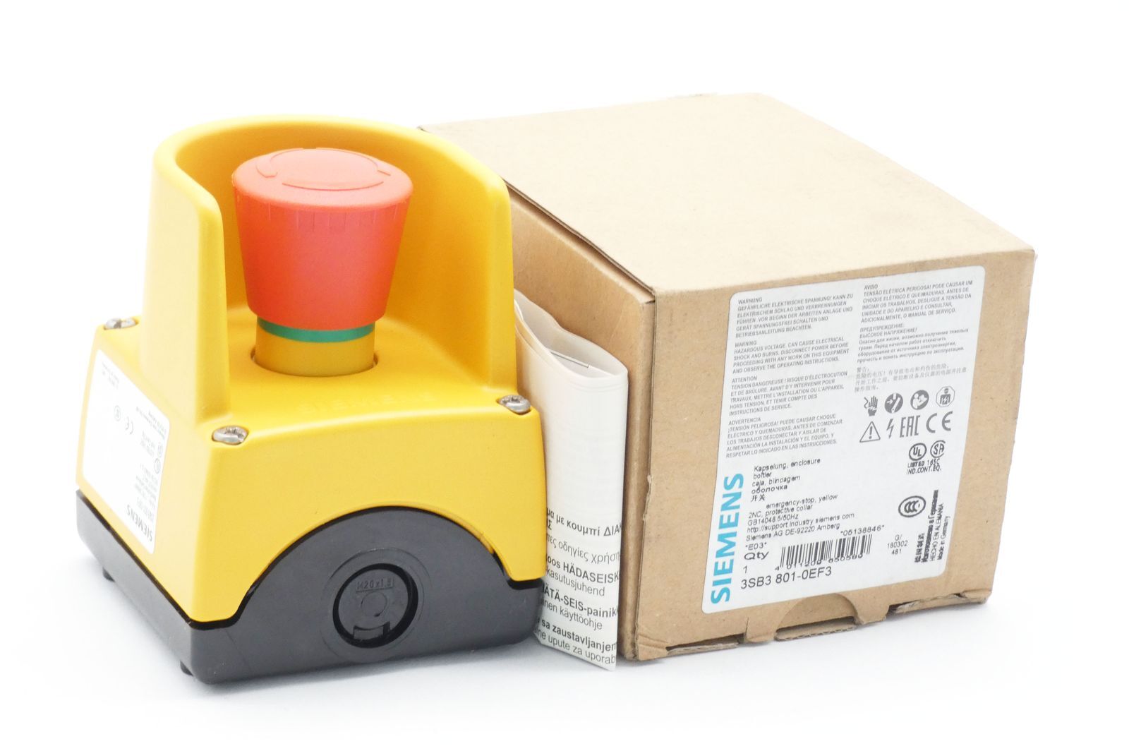 Siemens 3SB3 801-0EF3 3SB3801-0EF3 E-Stand: 03 EMERGENCY STOP Push Button -Unused/Original Packaging-