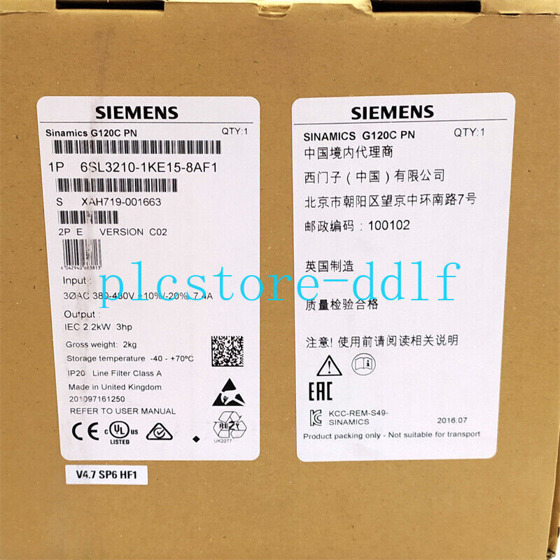 1PC Siemens 6SL3 210-1KE15-8AF1 6SL3210-1KE15-8AF1 New In Box Expedited Shipping