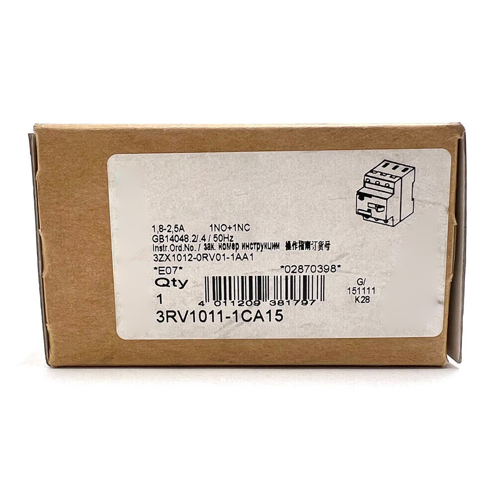 1.8-2.5A 1 NO 1 NC For Siemens 3RV1011-1CA15 otor Circuit Breaker