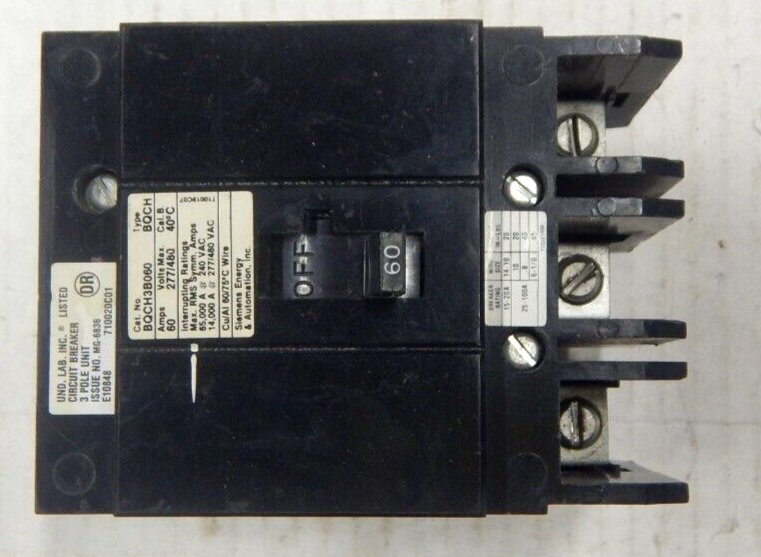 Siemens BQCH3B060 Molded Case Circuit Breaker 3 Pole 60 Amp 277/480V 14kA USED