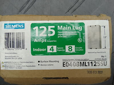 Siemens EQ 125 Amp 4-Space 8-Circuit Main Lug Surface Mount Indoor Load Center