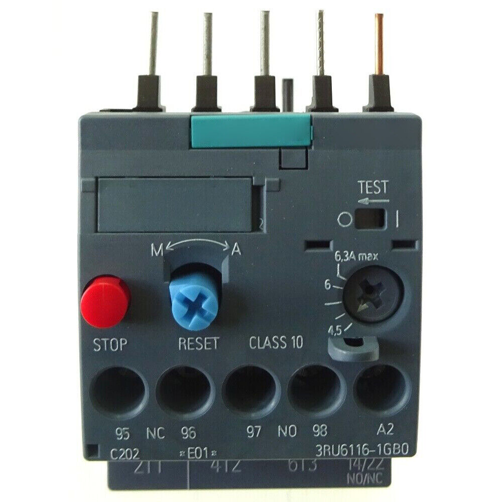 For Siemens 4.5-6.3A 3RU6116-1GB0 Thermal Overload Relay