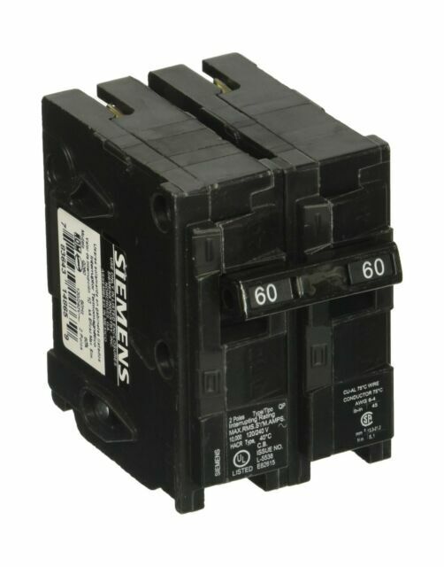 Siemens Q260 60Amp 2 Pole 240V Circuit Breaker - Black  4 Pack
