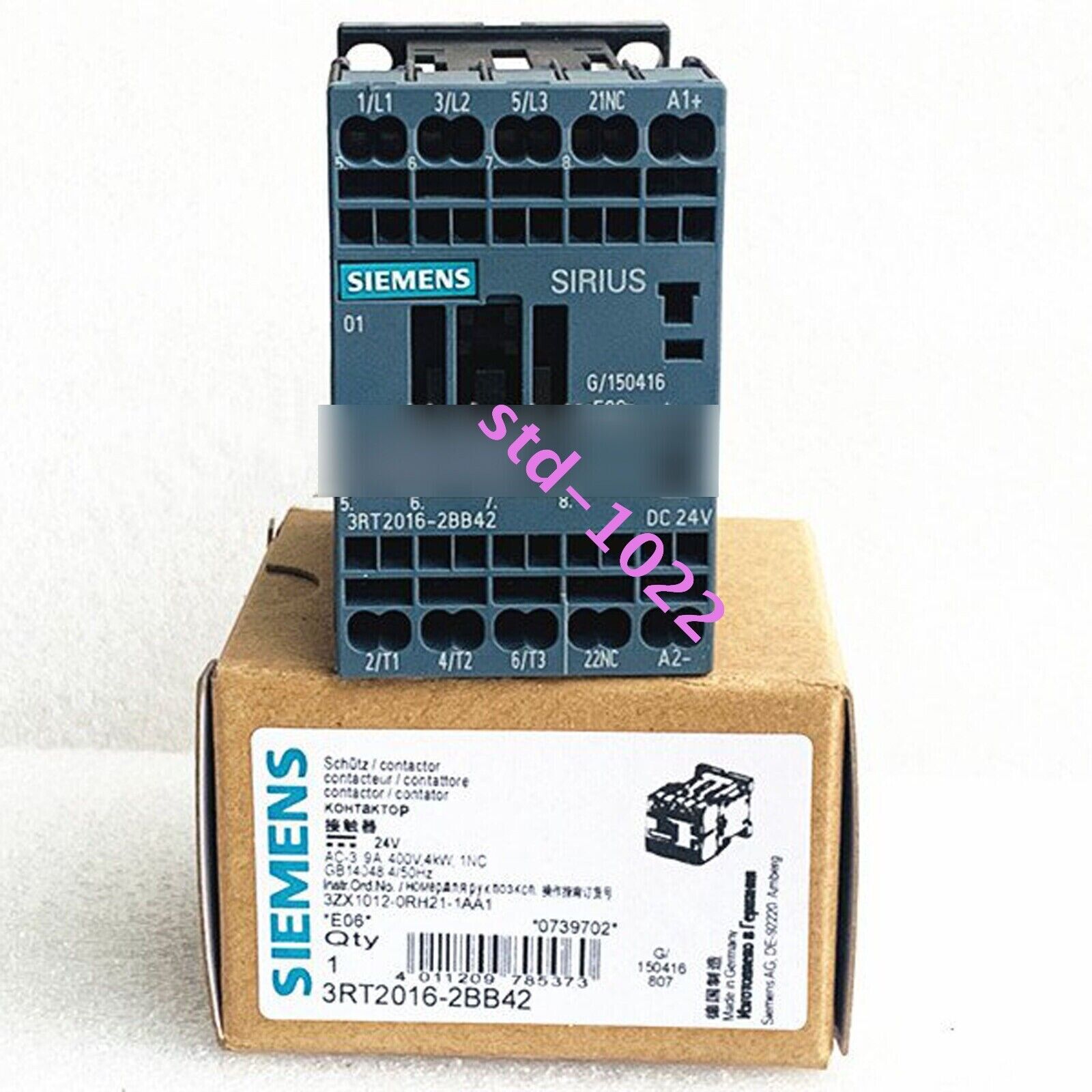 Siemens 3RT2016-1BB42 1PC 3RT20161BB42 Contactor Free Shipping New