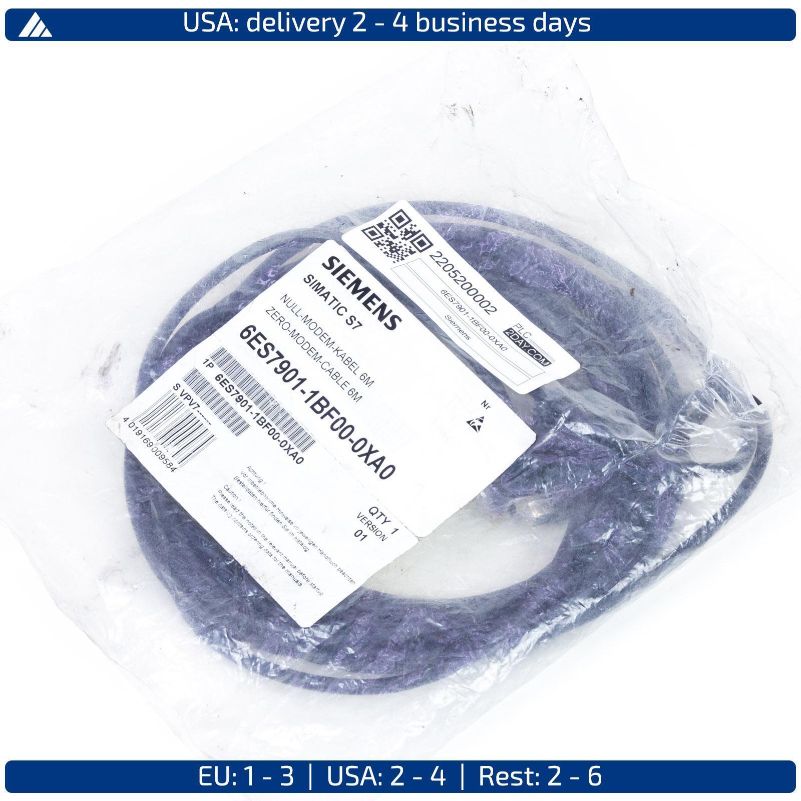 SIEMENS 6ES7901-1BF00-0XA0, Zero-modem-cable-6 mtrs, Version: 01 | ID2002 New...
