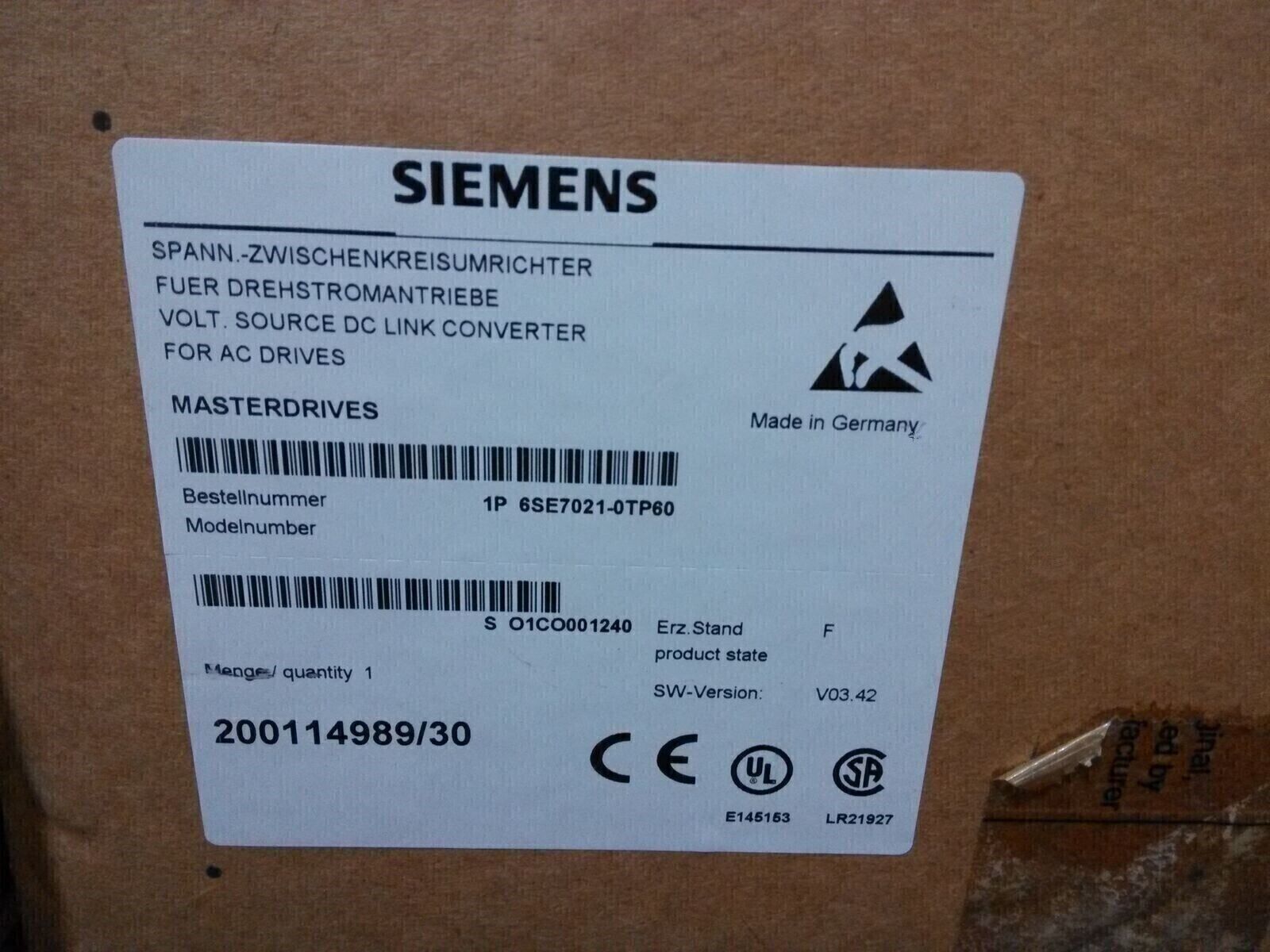6SE7 021-0TP60 NEW SIEMENS 6SE7021-0TP60 SIMOVERT MASTERDRIVE MOTION CONTROL