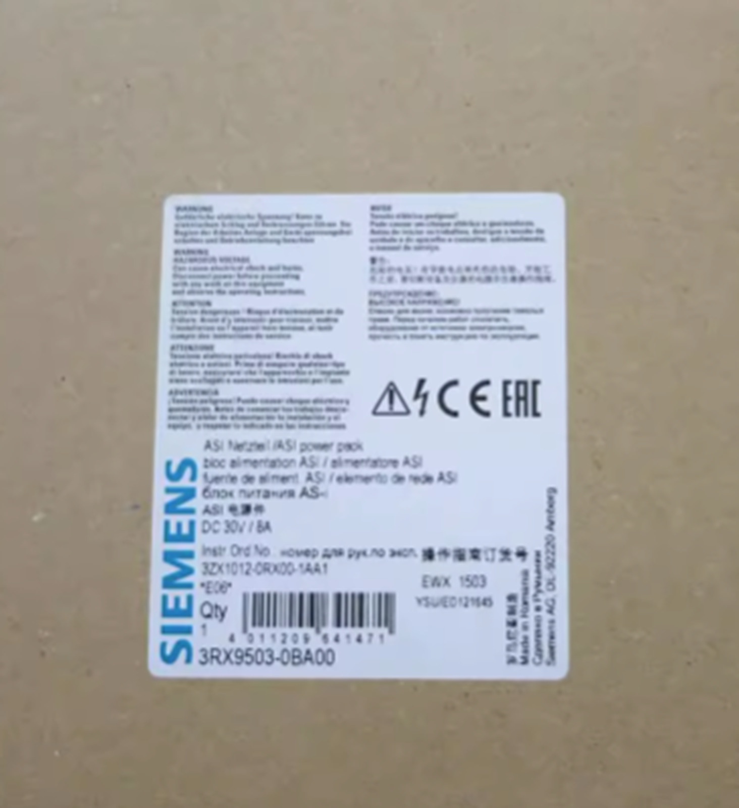NEW Siemens 3RX95030BA00 3RX9503-0BA00 Power Supply Module