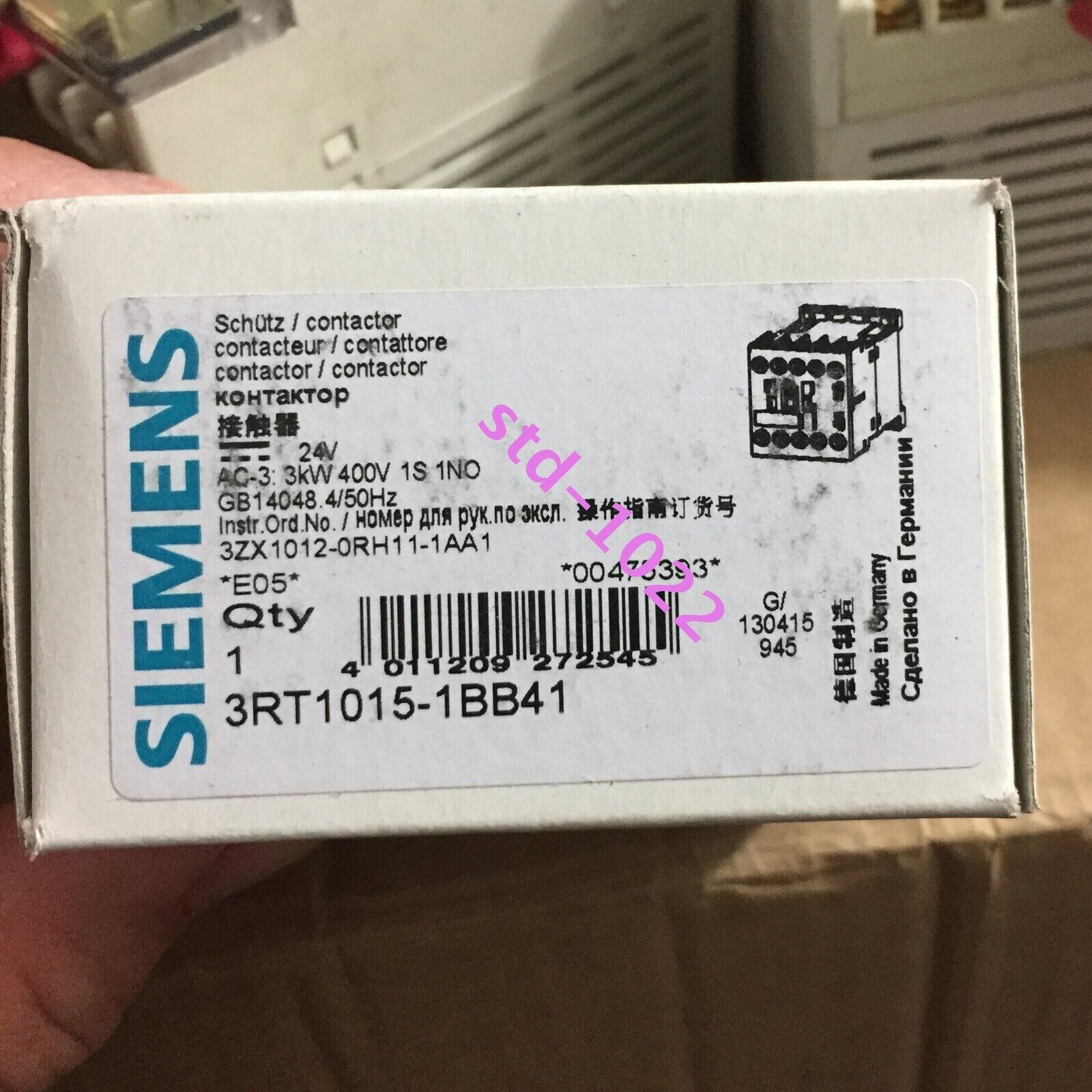 New Siemens 3RT1015-1BB41 Contactor One Free Shipping 3RT1 015-1BB41
