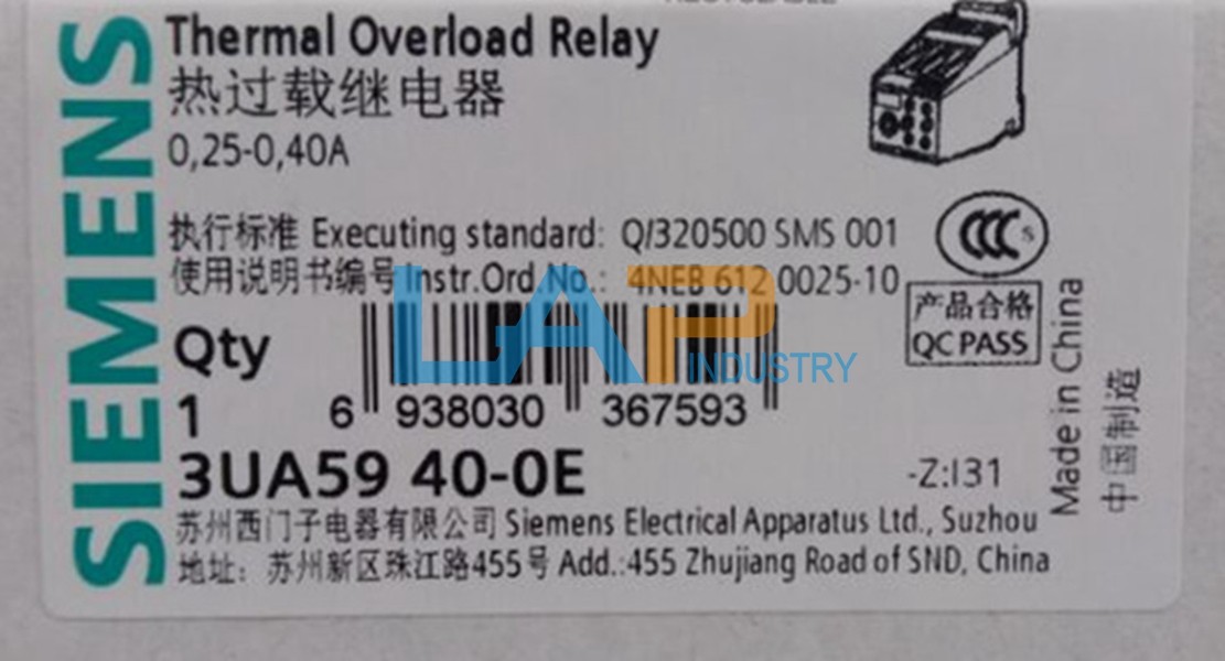 1PC New For Siemens Thermal Overload Relay 3UA5940-0E 0.25-0.40A