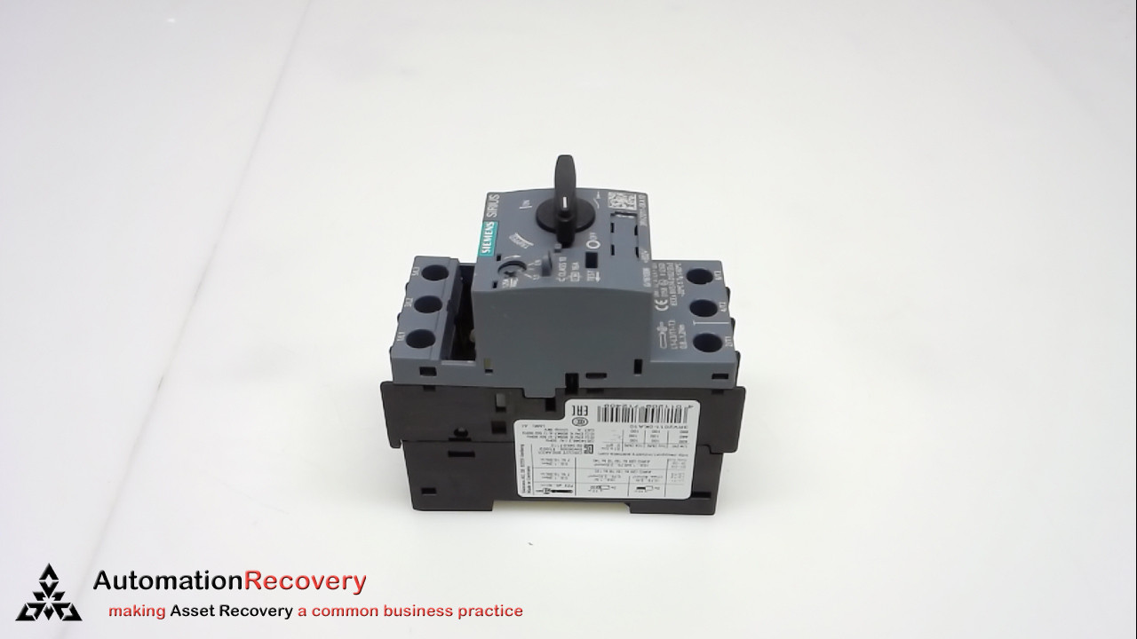 SIEMENS 3RV2011-0KA10, CIRCUIT BREAKER, CLASS 10-A, 1.25 AMPS/16 AMPS, S #244118