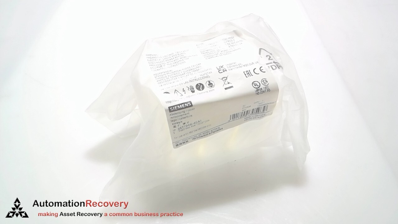 SIEMENS 3RT1946-4EA1, CONTACTOR TERMINAL COVER, FOR 3RT104, NEW #314325